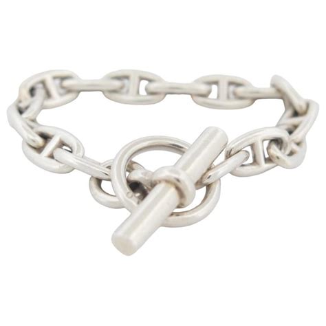 bracelet hermes argent massif|Hermes chain bracelets.